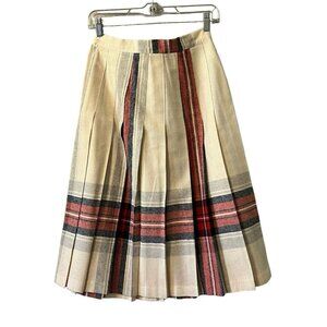 Pea Pod Skirt Women's Plaid‎ Size 11 Wool Blend Career Office Musical Vintage
